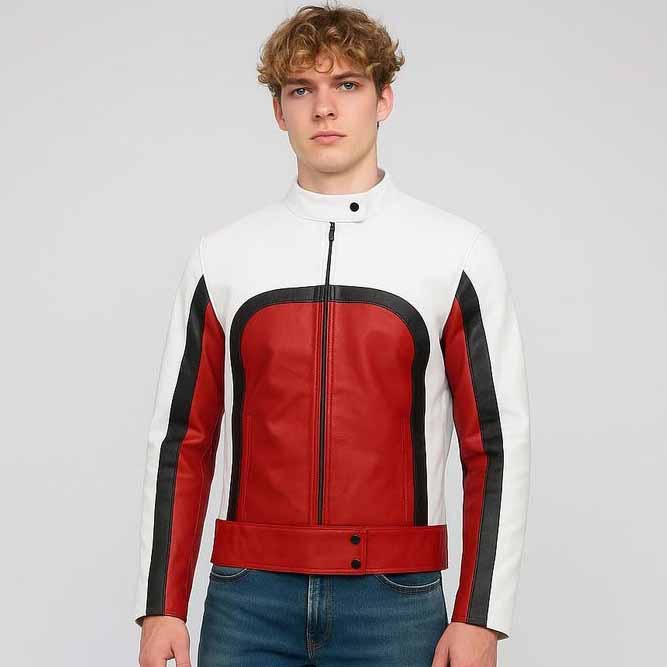 Men's Black Genuine Leather Biker Jacket with Rami Malek Bohemian Rhapsody Style