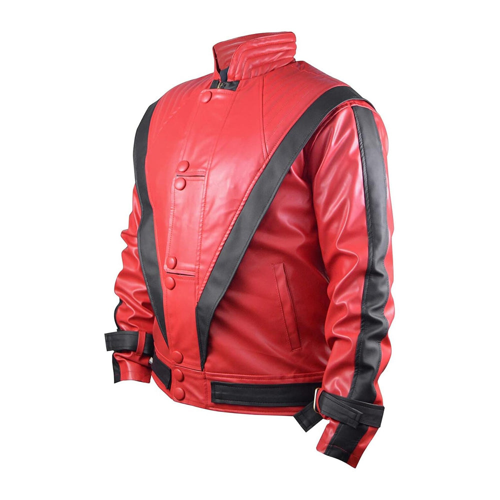 Men’s Michael Jackson Red Thriller Leather Jacket