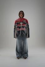 Red Bull Vintage F1 Racing Jacket – Red/Black Leather Edition