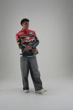 Red Bull Racing F1 Premium Leather Jacket – Vintage Biker Edition