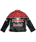 Red Bull Vintage F1 Racing Jacket – Red/Black Leather Edition