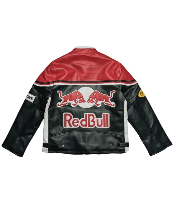 Red Bull Vintage F1 Racing Jacket – Red/Black Leather Edition