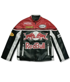 Red Bull Vintage F1 Racing Jacket – Red/Black Leather Edition
