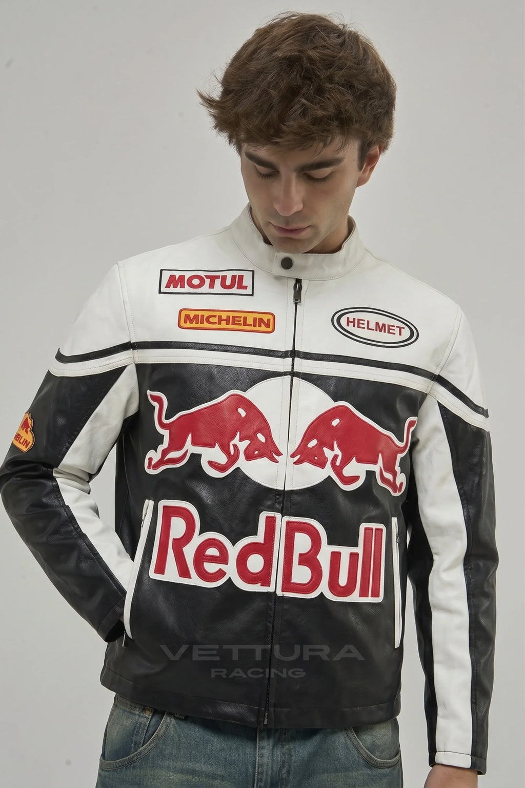 Red Bull Racing Leather Jacket - White Edition