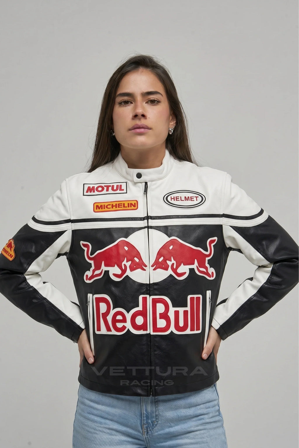 Red Bull Racing Leather Jacket - White Edition