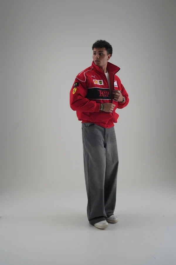 Red Ferrari Embroidered Jacket – F1 Sponsor Edition