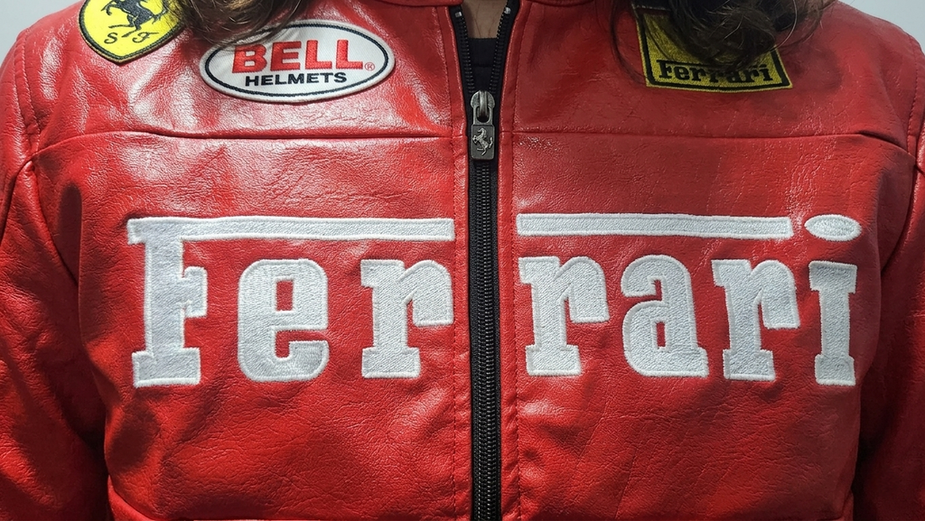 Red Ferrari F1 Leather Jacket – Vintage Unisex Racing Outerwear