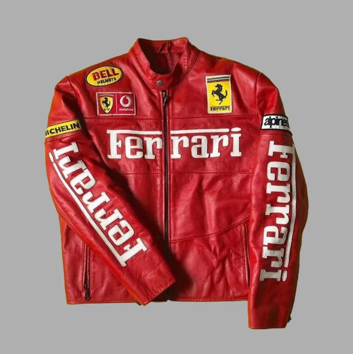 Red Ferrari Leather Jacket for Men | Racing Jacket – XOVRA