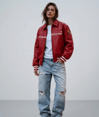 Red Porsche Leather Jacket | Racing Jacket – XOVRA