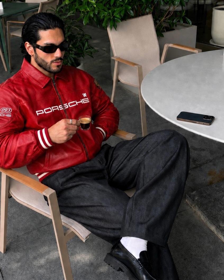 Red Porsche Leather Jacket | Racing Jacket – XOVRA