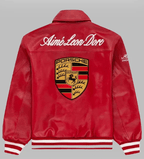 Red Porsche Leather Jacket | Racing Jacket – XOVRA