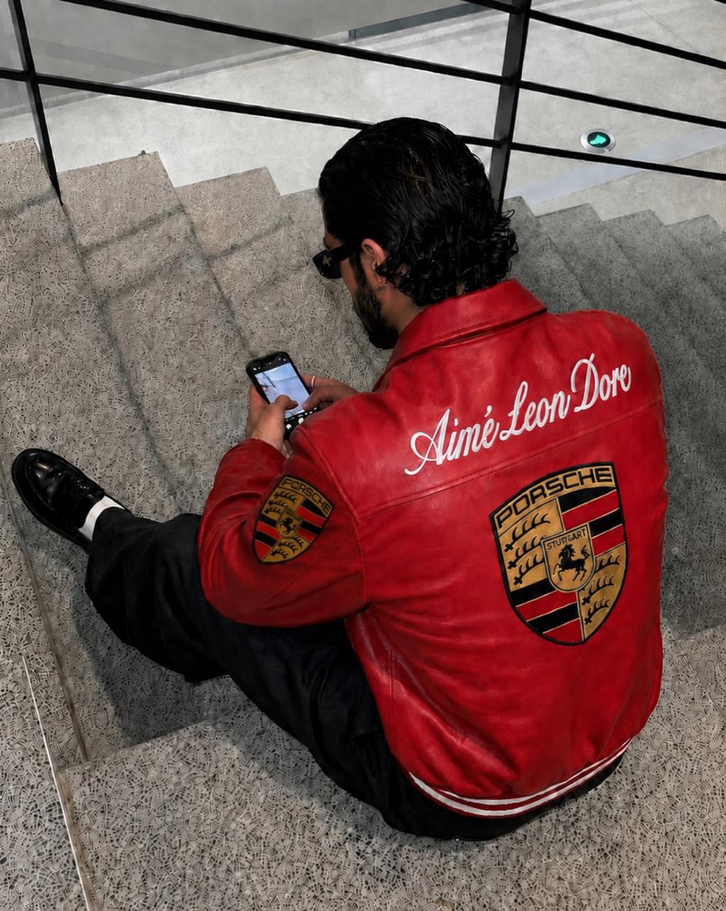 Red Porsche Leather Jacket | Racing Jacket – XOVRA