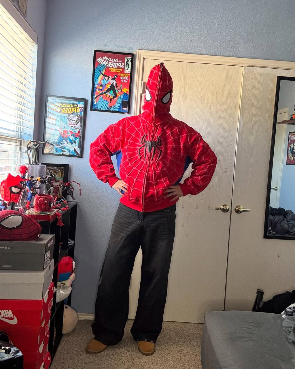 Red Spider Web Zip-Up Jacket for Men | XOVRA
