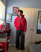 Red Spider Web Zip-Up Jacket for Men | XOVRA