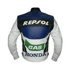 Repsol Edition Blue & White Men’s Honda Motorbike Racing Jacket