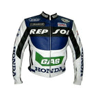 Repsol Edition Blue & White Men’s Honda Motorbike Racing Jacket