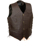 Men’s Ride To Live Embroidered Side Laces Retro Brown Vest