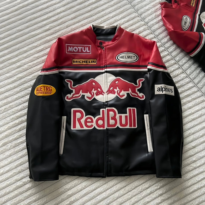Red bull racing jacket fully Embroidered and unique style.