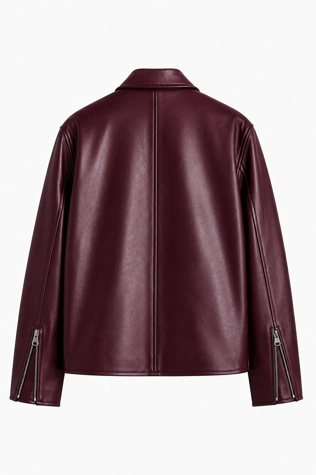 Maroon Faux Leather Bomber Jacket – Premium Unisex Streetwear