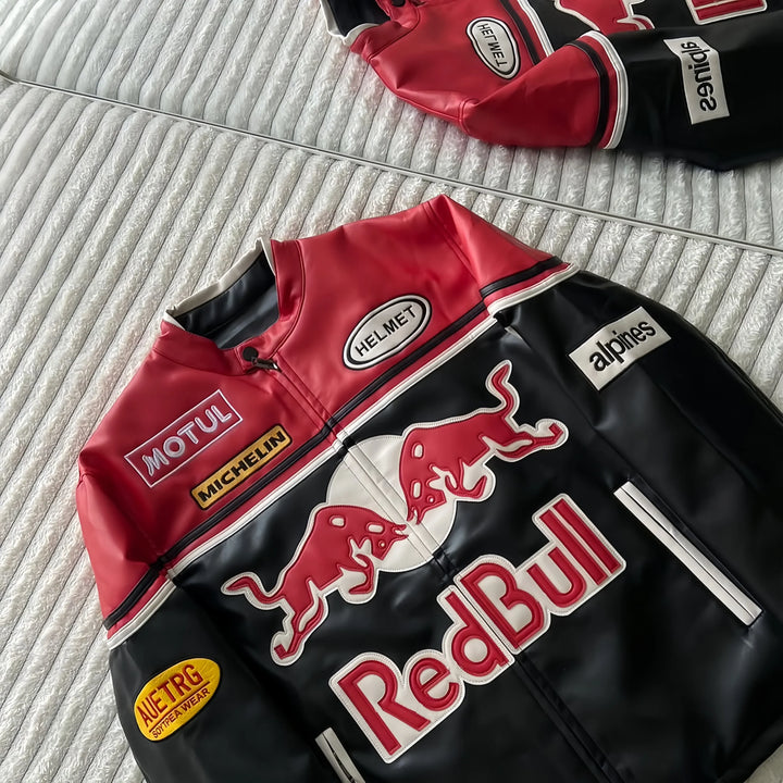 Red bull racing jacket fully Embroidered and unique style.