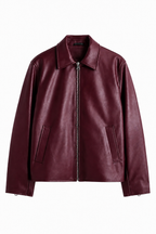 Maroon Faux Leather Bomber Jacket – Premium Unisex Streetwear