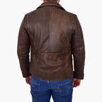 Rust Rider Vintage Copper Leather Biker Jacket