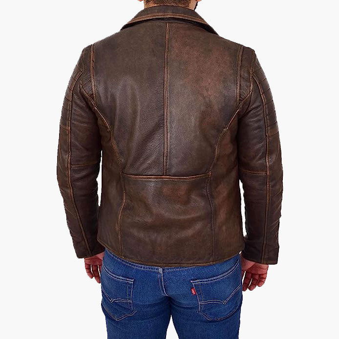 Rust Rider Vintage Copper Leather Biker Jacket