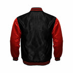 Men’s Black and Red Satin Varsity Jacket