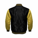 Avanzar Black & Gold Satin Varsity Jacket