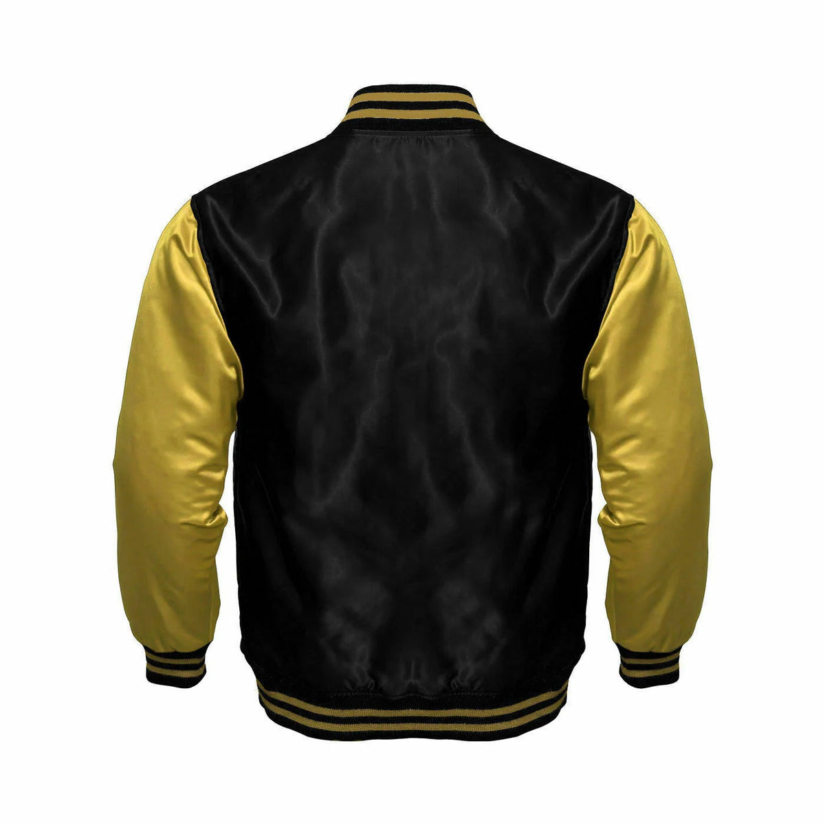 Avanzar Black & Gold Satin Varsity Jacket