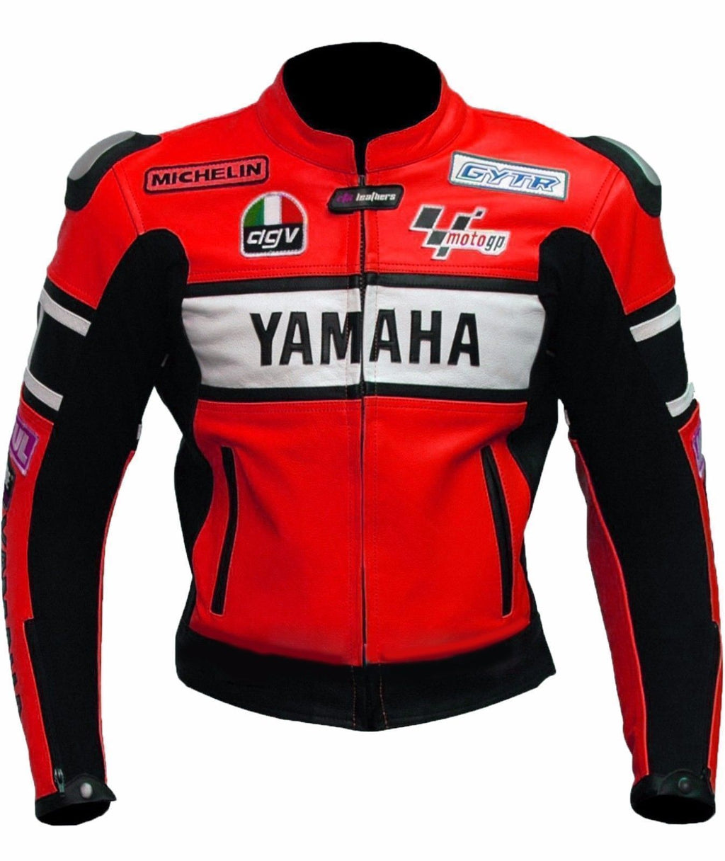 RED MOTORCYCLE LEATHER RACING JACKET
