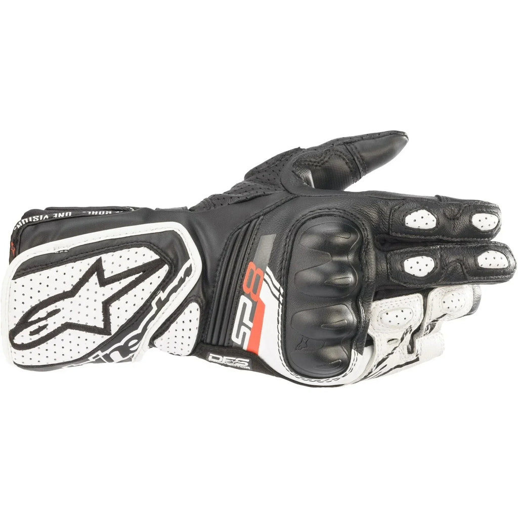 Alpinestars SP-8 V3 Motorcycle Riding Gloves | Black & White