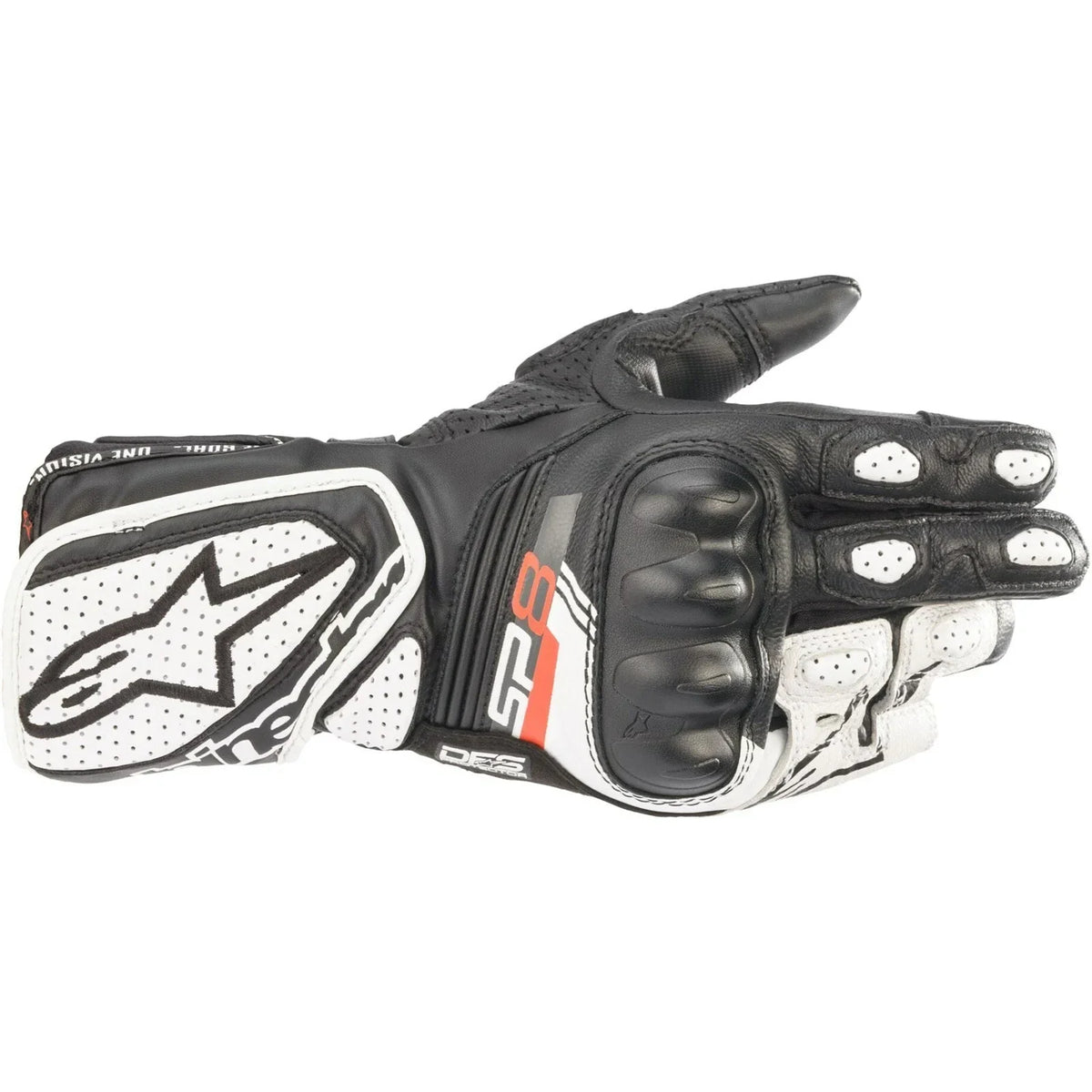 Alpinestars SP-8 V3 Motorcycle Riding Gloves | Black & White