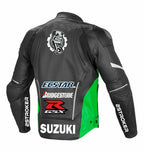 SUZUKI MOTUL GSXR MOTORCYCLE GREEN LEATHER RACING JACKET