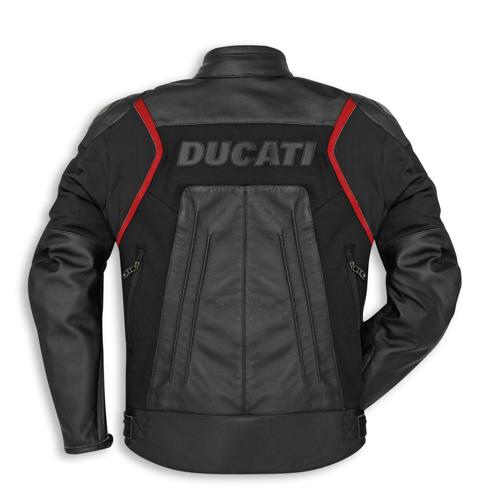 DUCATI MOTORCYCLE BLACK LEATHER RACING JACKET