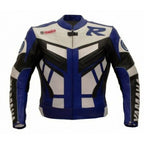 R MOTORCYCLE BLUE LEATHER RACING JACKET