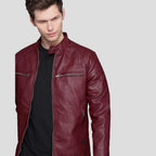 Santiago Red Quilted Leather Jacket