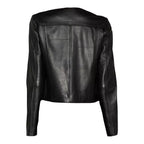 Womens Scallop Edge Leather Jacket