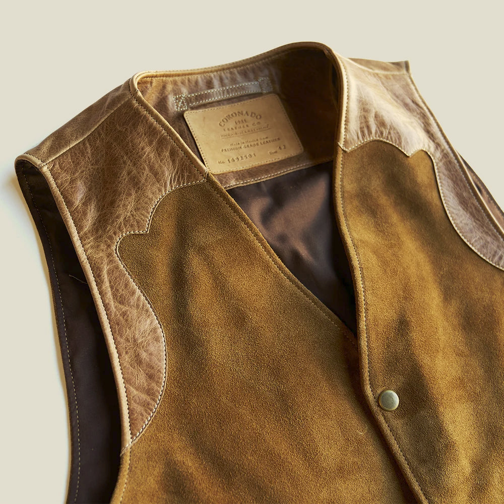 Men’s Tan Suede Ranch Vest
