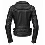 Milwaukee Leather Women's Velvet Vixen Black Naked Lambskin Moto Jacket - SFL2802
