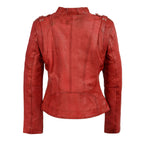 Milwaukee Leather Women's Distressed Red Vegan Leather Motorcycle Style Fashion Jacket SFL2845