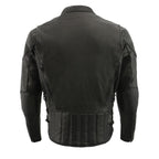 Milwaukee Leather Men's Over Drive Scooter Style Black Vented Leather Motorcycle Jacket - SH1010