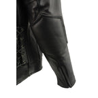 Milwaukee Leather Men's Over Drive Scooter Style Black Vented Leather Motorcycle Jacket - SH1010
