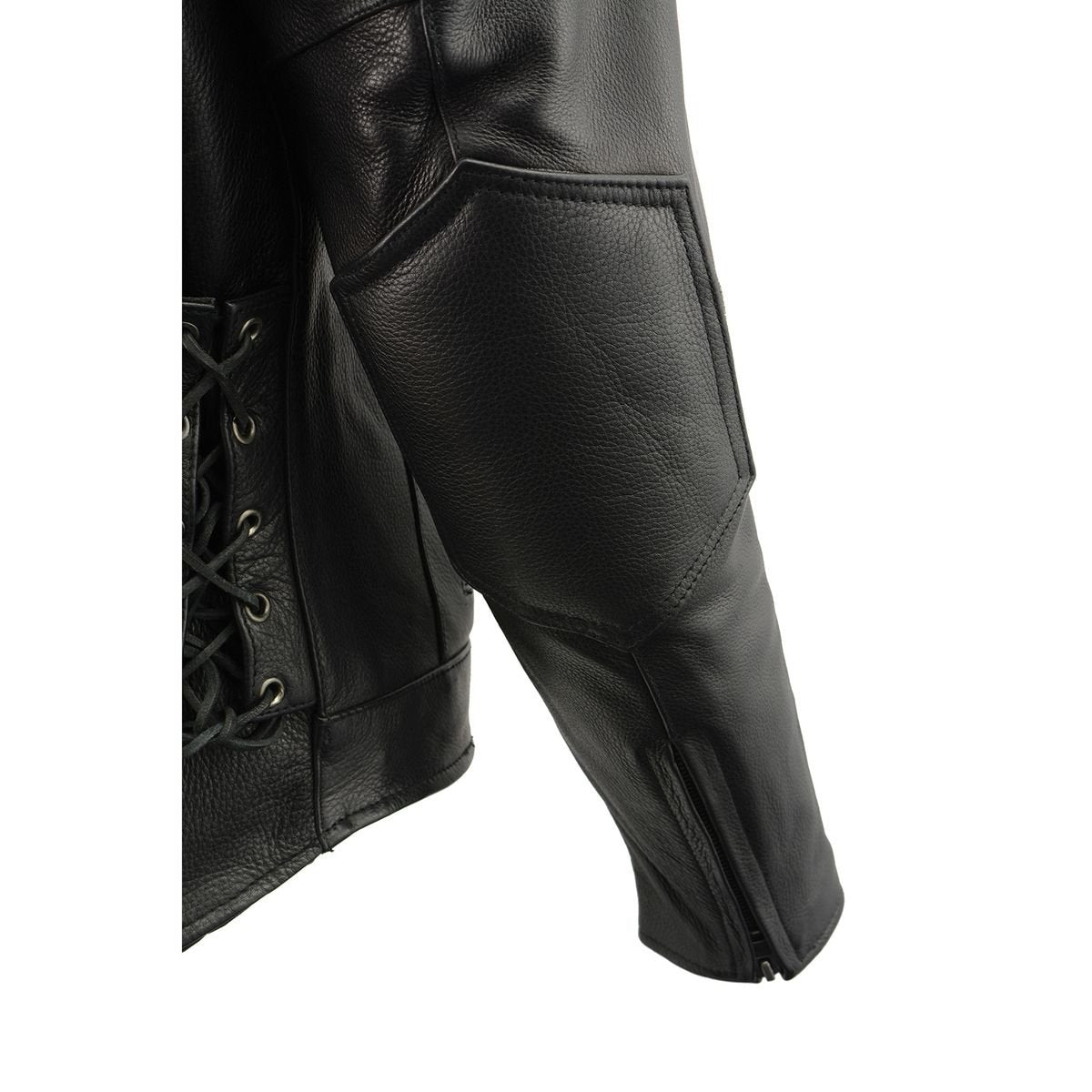 Milwaukee Leather Men's Over Drive Scooter Style Black Vented Leather Motorcycle Jacket - SH1010