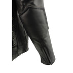 Milwaukee Leather Men's Over Drive Scooter Style Black Vented Leather Motorcycle Jacket - SH1010