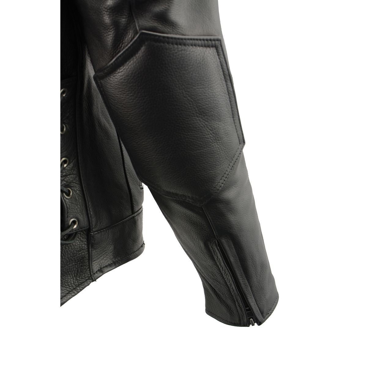 Milwaukee Leather Men's Over Drive Scooter Style Black Vented Leather Motorcycle Jacket - SH1010