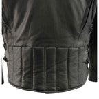 Milwaukee Leather Men's Over Drive Scooter Style Black Vented Leather Motorcycle Jacket - SH1010
