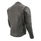Milwaukee Leather Men's Over Drive Scooter Style Black Vented Leather Motorcycle Jacket - SH1010
