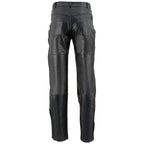 Milwaukee Leather SH1150 Men's Black Leather Motorcycle Over Pants with Jean Style Pockets