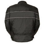 NexGen SH212102T Men's Tall Sizes Black Textile Vented Moto Jacket with Reflective Piping